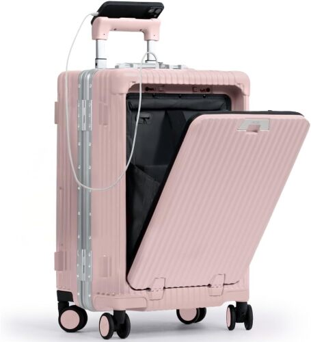 Nobl Travel Carry On Luggage w/ USB Charging Port, Cup & Phone Holder - Lot 2729