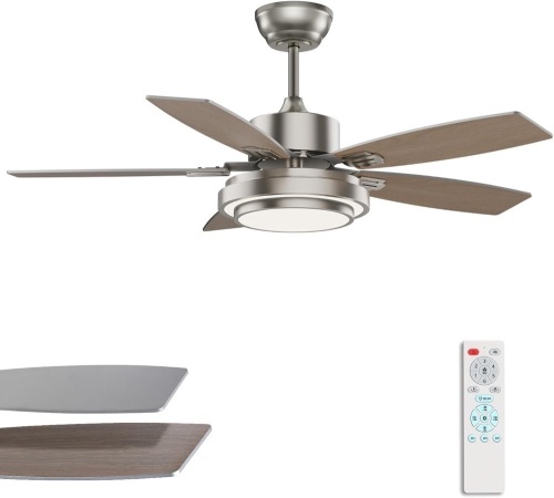 42 Inch Nickel Ceiling Fans with Lights - Lot 2805