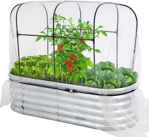 Galvanized Raised Bed 5x2x1.4' with 4PC Plant Covers of Garden Netting - Lot 2809