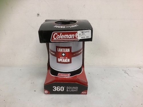 Coleman Lantern w/ Speaker, Powers Up, Appears New, Sold as is - Lot 67