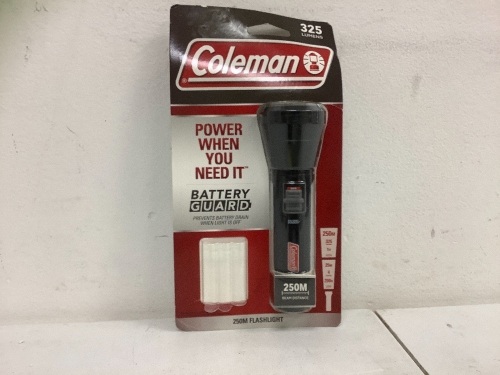 Coleman Flashlight, Missing Batteries, Appears New, Sold as is - Lot 246