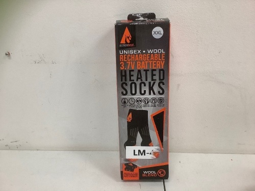 Action Heat Wool Rechargeable Heated Socks, XXL, E-Comm Return - Lot 255