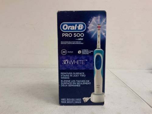 Oral-B Pro 500 Rechargeable Toothbrush, Appears New - Lot 287