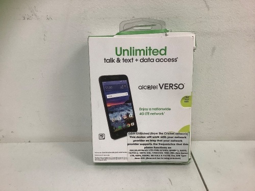 Cricket Wireless Alcatel Verso, E-Comm Return - Lot 377