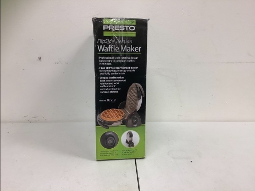 Presto FlipSide Belgian Waffle Maker, Powers Up, E-Commerce Return, Sold as is - Lot 389