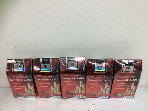 Lot of (5) Boxes Hornady Cartridge Cases, Appears New, Sold as is - Lot 451