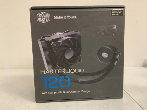 Cooler Master Master Liquid 120 CPU Cooler, Appears New, Sold as is - Lot 664