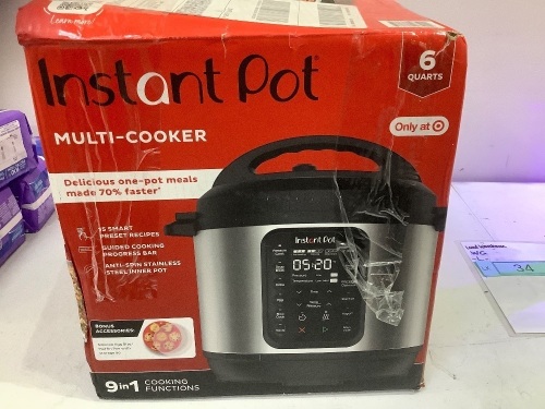 Instant Pot 6 Quart Pressure Cooker - Lot 34