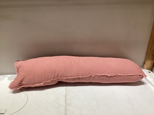 Casaluna Lumbar Heavyweight Linen Throw Pillow/ Rose Color - Lot 114