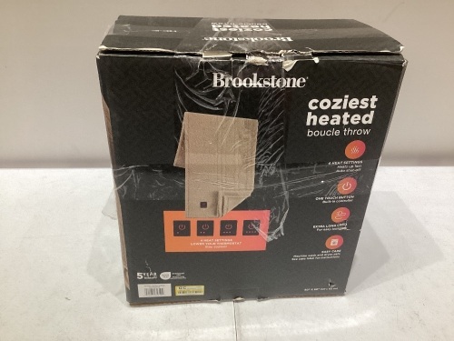Brookstone Coziest Heated Throw Brown - Lot 154