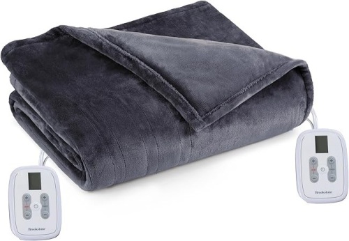 Brookstone Electric Heated Plush Blanket Queen  - Lot 215