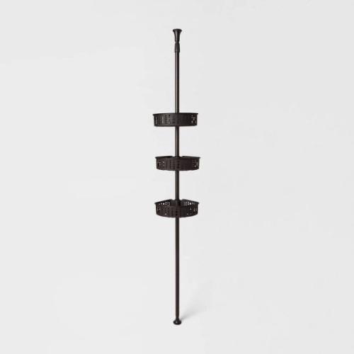 Room Essentials Steel Corner Tension Pole Caddy - Lot 217