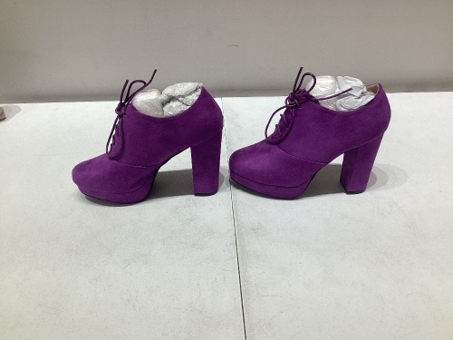 Allegra K Women's Lace Soft Lining Heel Ankle Booties size 9 - Lot 249