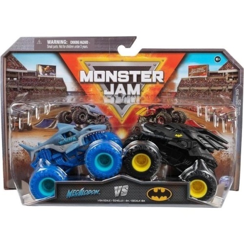 Monster Jam Official Batman vs. Megalodon Die-cast Monster Trucks 1:64 Scale - Lot 300