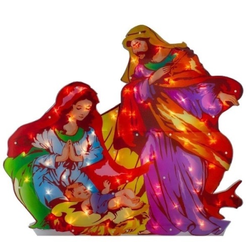 Northlight Lighted Holy Family Nativity Scene Christmas Outdoor Decoration 38" Clear lights - Lot 322