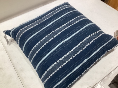 RizzyHome Navy Striped Throw Pillow - Lot 333