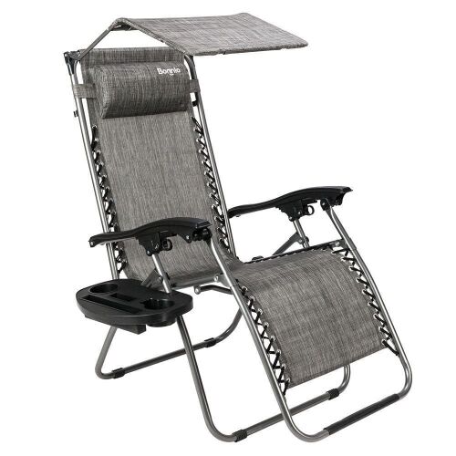 Outdoor Folding Zero Gravity Lounge Chair with Canopy - Lot 122