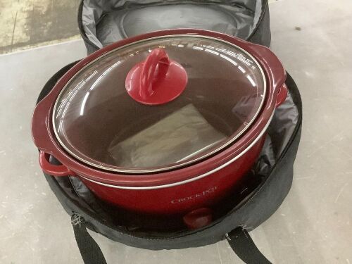 Red Crockpot with Carry Bag  - Lot 383JF