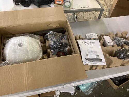 Hampton Bay Melrose 52 in. Indoor LED Hugger Bronze Dry Rated Ceiling Fan with Light Kit and 5 Reversible Blades - Lot 567JF