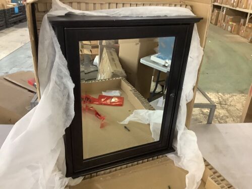 Home Decorators Collection Newport 24 in. W x 28 in. H Rectangular Medicine Cabinet with Mirror - Needs Pin for Handle - Lot 241JF