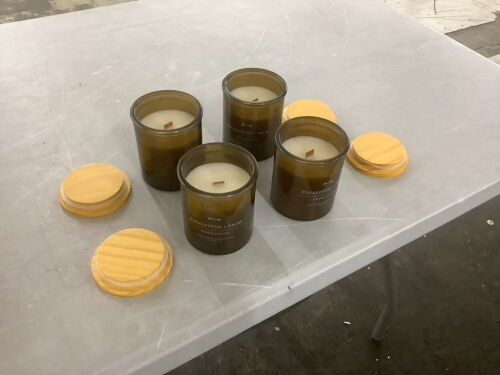 Case of (4) Threshold Wood Wick Candles, Eucalyptus + Palm, 9oz  - Lot 678