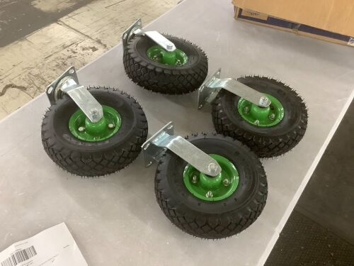 10inch Heavy Duty Air Tire Casters, 2 Swivel & 2 Rigid - Lot 683