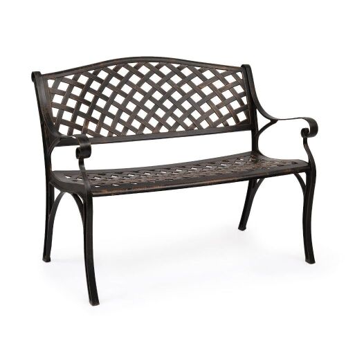 VINGLI 40.5in Patio Garden Bench Outdoor Metal Seat  - Lot 787