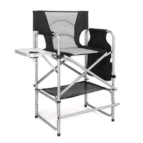 OmySalon Portable Folding Director Chair with Side Table 26in - Lot 788