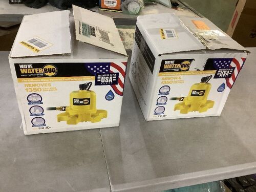 Lot of (2) Wayne 1/6 HP WaterBUG Submersible Utility Pump with Multi-Flo Technology - Lot 218JF