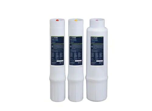 EcoPure Water Purifier Under Sink Replacement Filter Set, Fits System ECOP40 - Lot 217JF