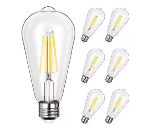 DEWENWILS 60-Watt Equivalent ST64 Dimmable Edison LED Light Bulb 2700K Warm White, 6-Pack - Lot 438JF