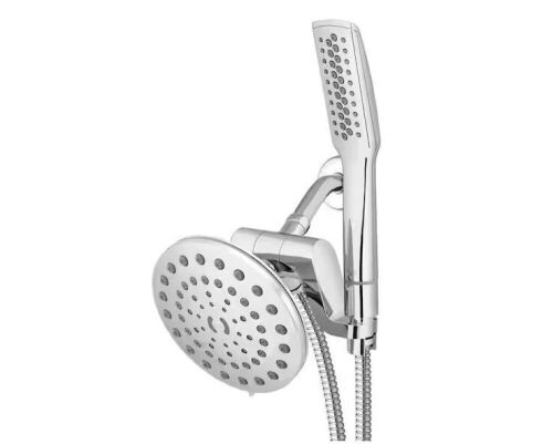 Waterpik 12-Spray Patterns with 1.8 GPM 7 in. Wall Mount High Pressure Dual Shower Head and Wand Shower Head in Chrome - Lot 440JF