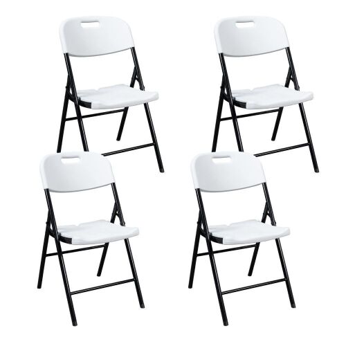 VINGLI Portable HDPE Folding Chairs with Steel Frame, 4 Pack  - Lot 145