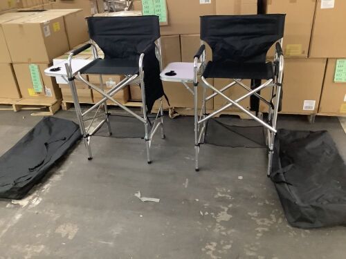 Lot of (2) Folding Directors Chairs - Zipper Broken on 1 Bag  - Lot 50