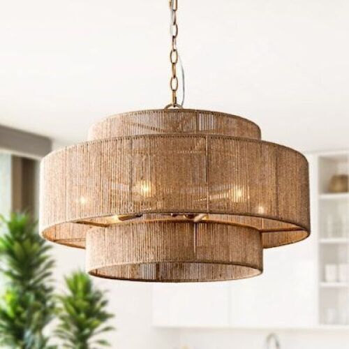 Parrot Uncle 6 -Light Antique Gold Farmhouse Light Fixture  - Lot 48