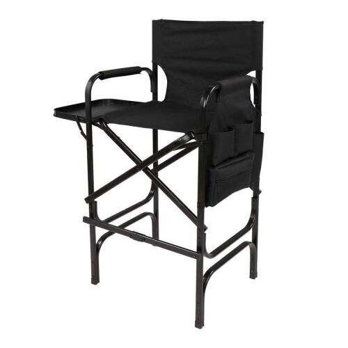 Omysalon 30in Portable Folding Director Chair with Collapsible Side Table - Lot 312