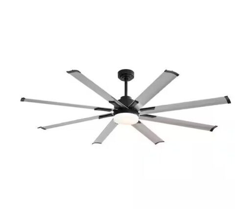 Breezary Zolman 72 in. Integrated LED Indoor Alumium-Blades Black Ceiling Fans with Light and Remote Control Included - Lot 85JF