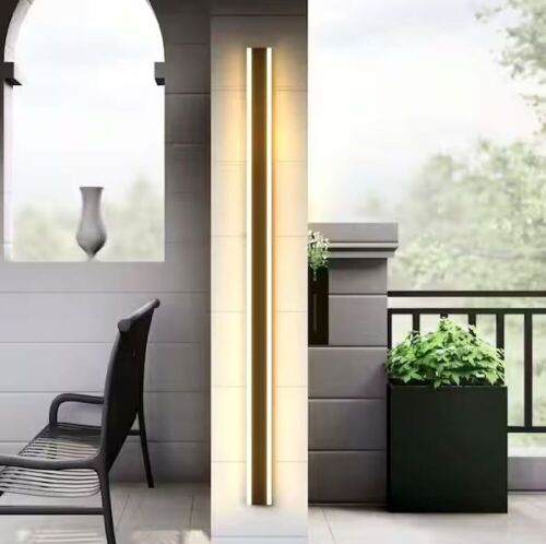 Lot of (3) YANSUN 1-Light Black Modern Integrated LED Outdoor Wall Light Waterproof Porch Light Wall Lantern Sconce, 3000K Warm White - Lot 106JF