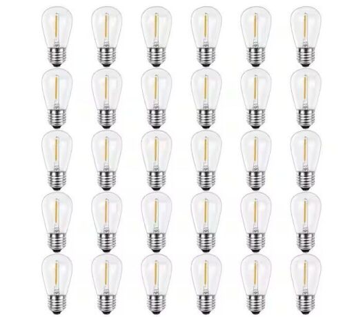 Newhouse Lighting 11-Watt Equivalent S14 Shatter-Resistant String Light Edison LED Bulbs Warm White 2700K, 30 Pack - Lot 821JF