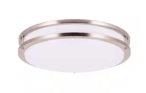 18 in. LED Round Ceiling Light Dimmable Modern Flush Mount Brushed Nickle 24W-32W 3000K-5000K - Lot 822JF