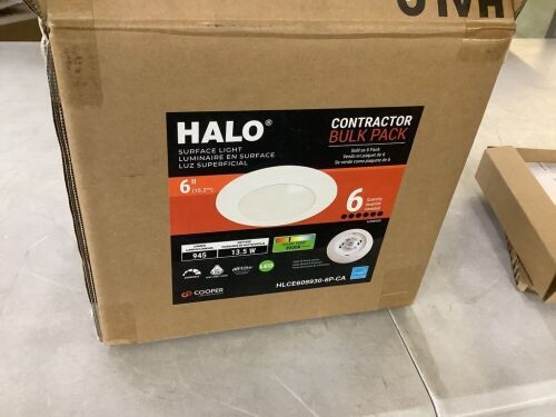 HALO HLCE 6 in. 3000K Integrated LED Recessed Light Trim (6-Pack), Title 20 Compliant - Lot 826JF