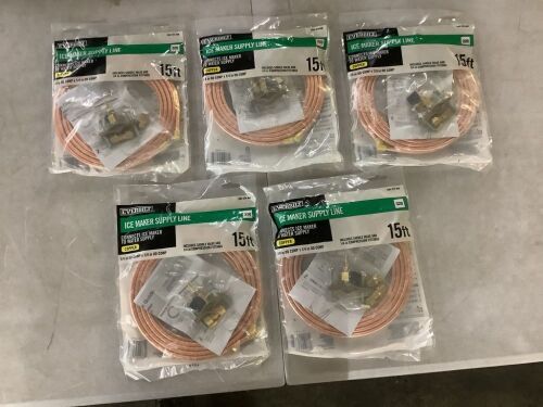 Lot of (5) Everbilt 1/4 in. COMP x 1/4 in. COMP x 15 ft. Copper Ice Maker Installation Kit - Lot 833JF
