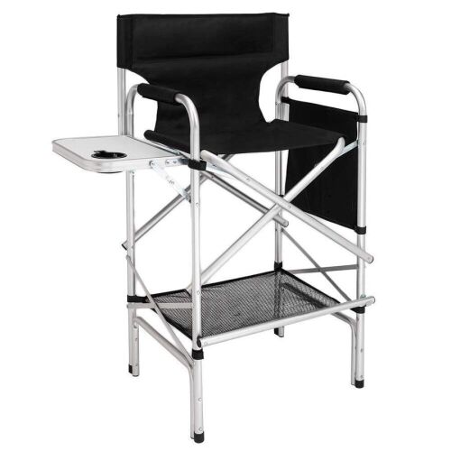Omysalon 31in Portable Foldable Director Chair Makeup Artist Chair with Side Table - Lot 649