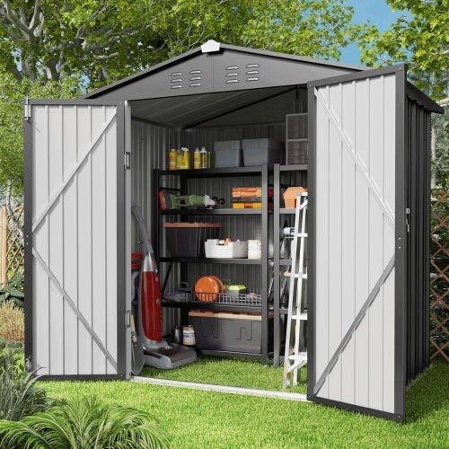 Outdoor Metal Storage Shed 6 x 4 FT - Lot 20