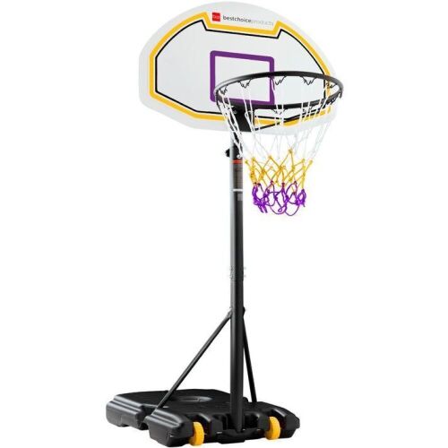 Kids Height-Adjustable Basketball Hoop, Portable Backboard System w/ Wheels - Lot 718