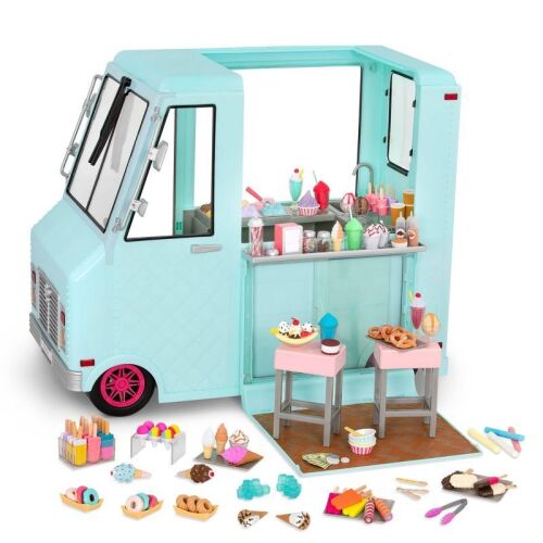 Sweet Stop Ice Cream Truck for 18" Dolls - Light Blue could be minor pieces missing no info - Lot 20WG