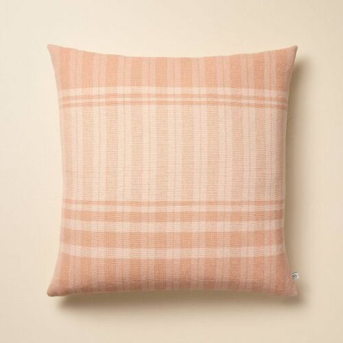 24"x24" Tonal Plaid Square Throw Pillow Blush - Lot 24WG