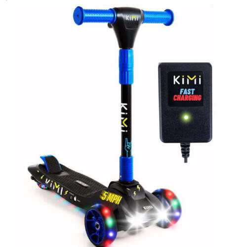 KIMI Kids Electric Scooter Light-Up Wheels Blue - missing charger beeps that its dead when powered on - Lot 33WG