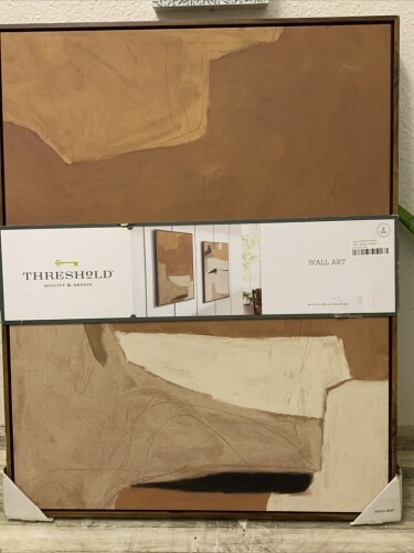 THRESHOLD 24"x30" Earth Abstract Framed Canvase - Lot 47WG