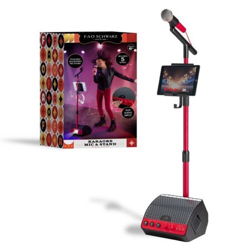 FAO Schwarz 45" from Ground Adjustable Microphone with Stand and Tablet Holder - Lot 77WG
